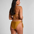 Top de bikini triangular Boho, Amarillo