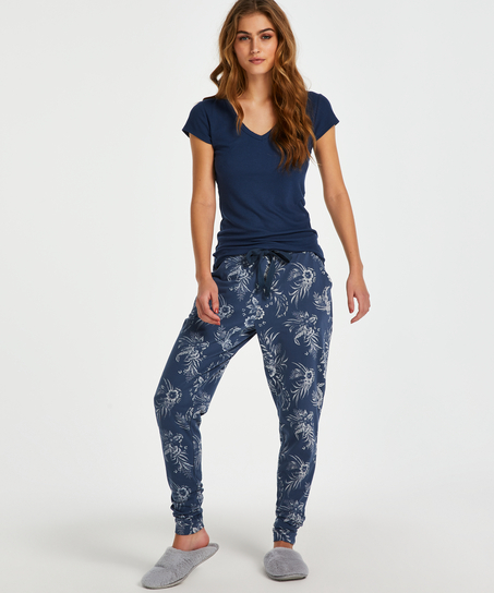 Top de pijama de manga corta., Azul