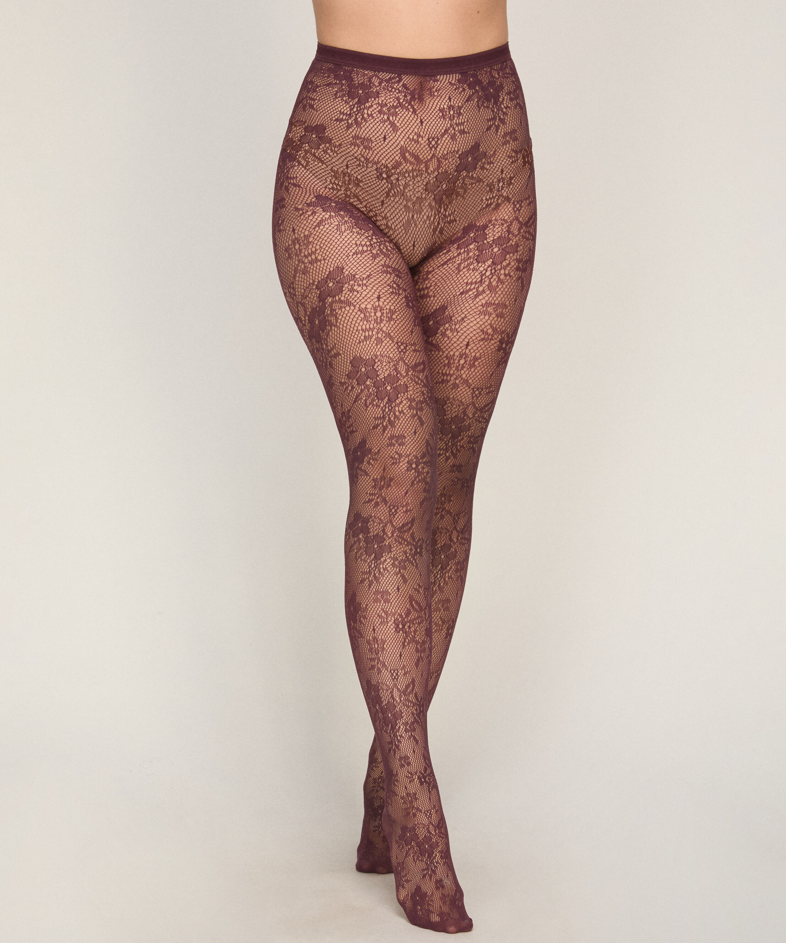 Pantis Allover Lace Fishnet, Morado Pantis Allover Lace Fishnet, Morado