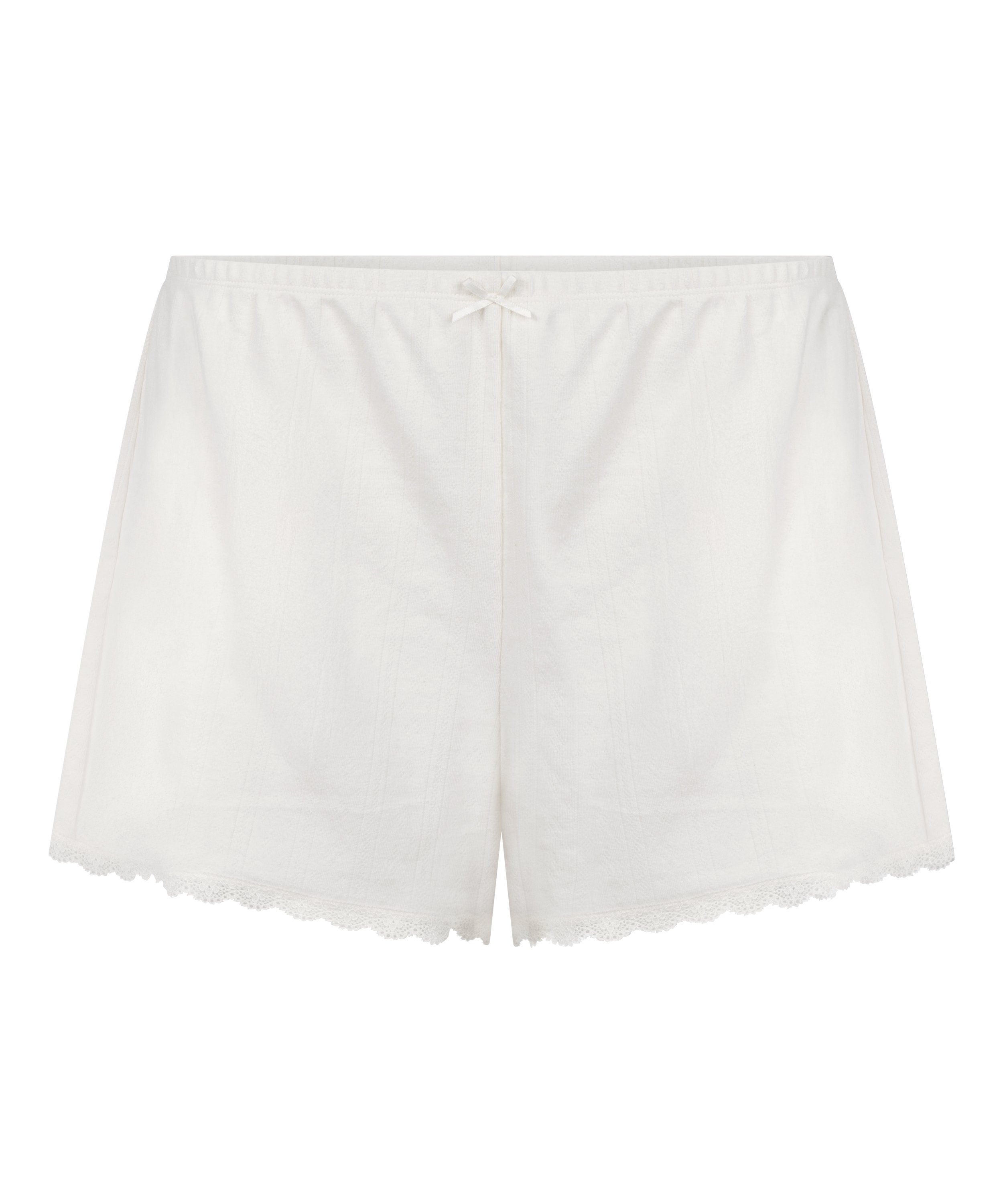 Short en pointelle, Blanco, main