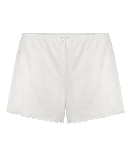Short en pointelle, Blanco