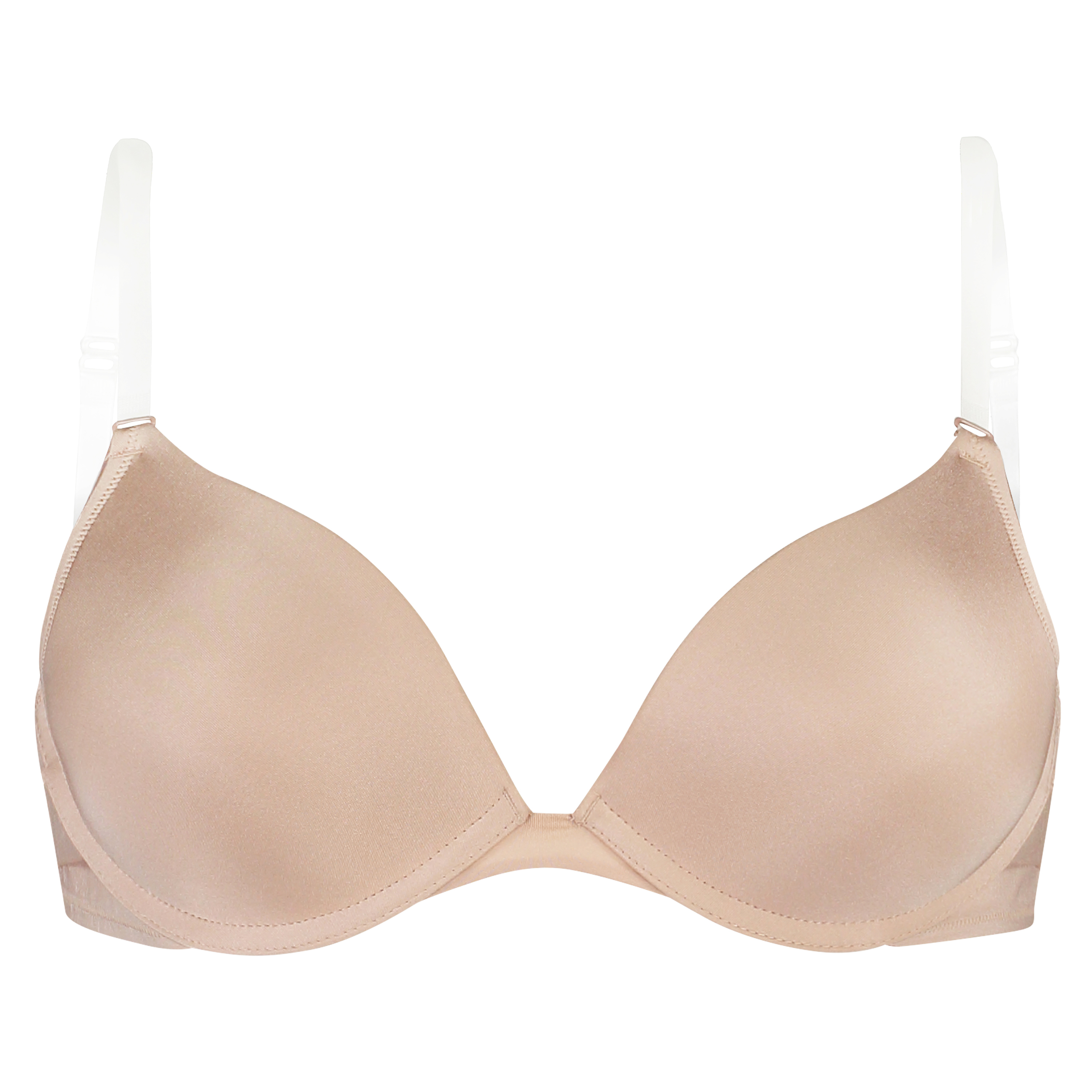 Sujetador push-up de aros preformado sin tirantes Transparent Back, Beige, main