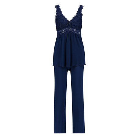 Pyjamaset Modal lace, Azul