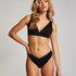 Top de bikini triangular Scallop, Negro