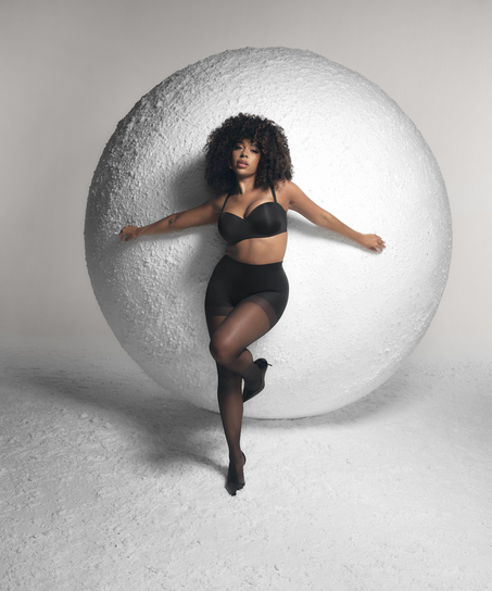 Sujetador push-up de aros sin tirantes y preformado Smooth, Negro