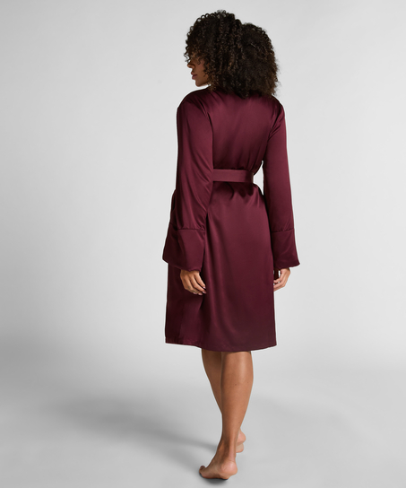 Albornoz de vellón y satén, Rojo