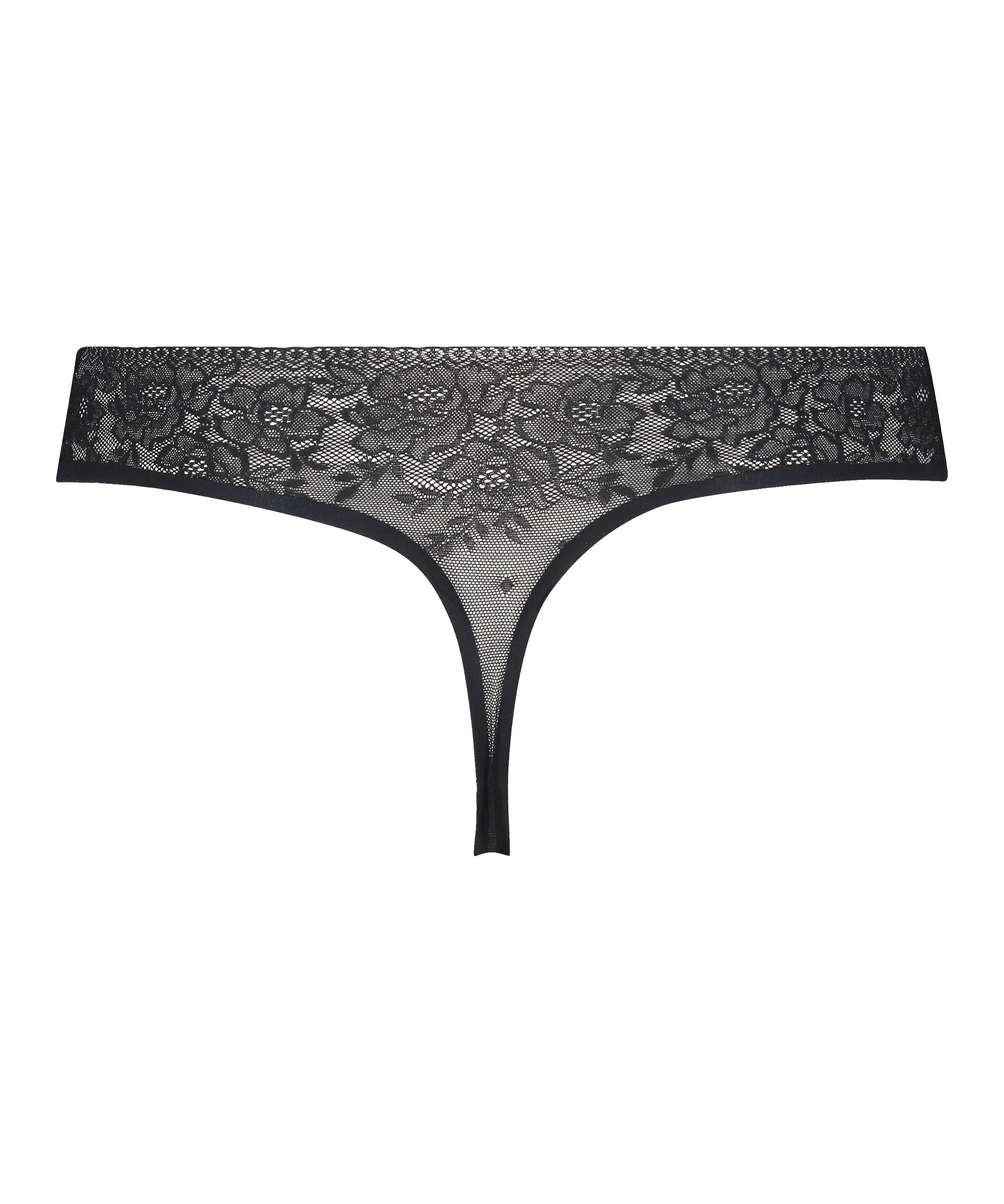 Tanga sin costuras Allover Lace, Negro, main