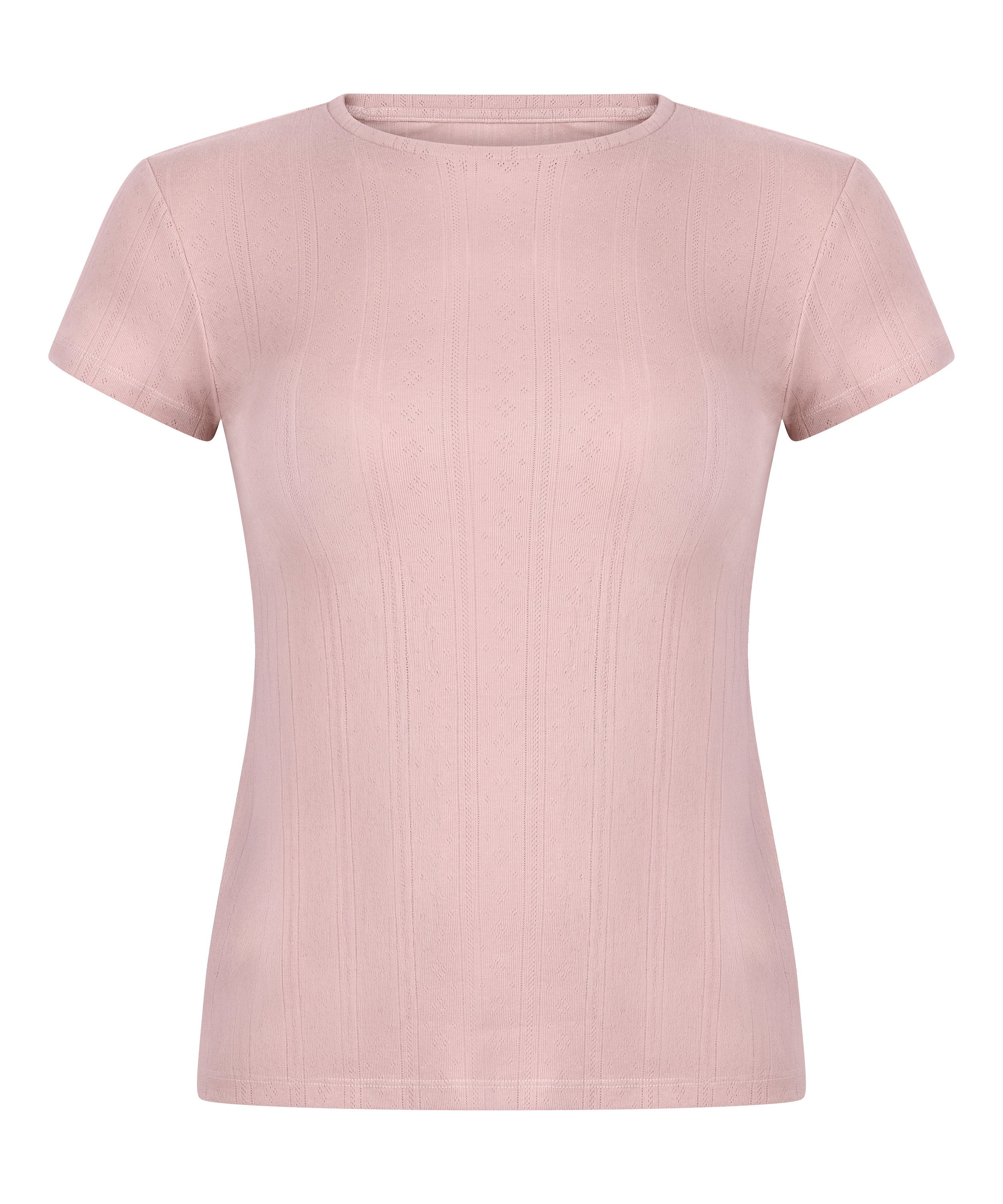 Top en pointelle, Rosa, main