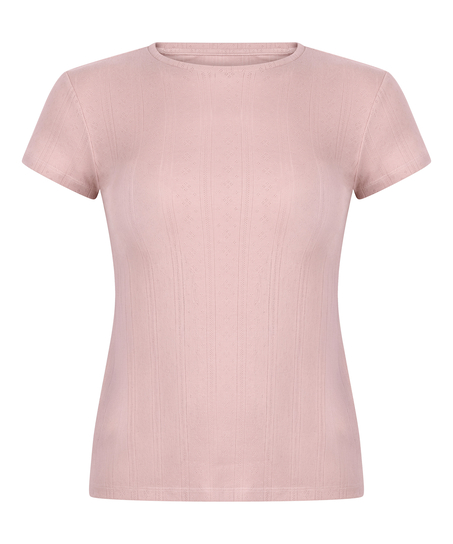 Top en pointelle, Rosa