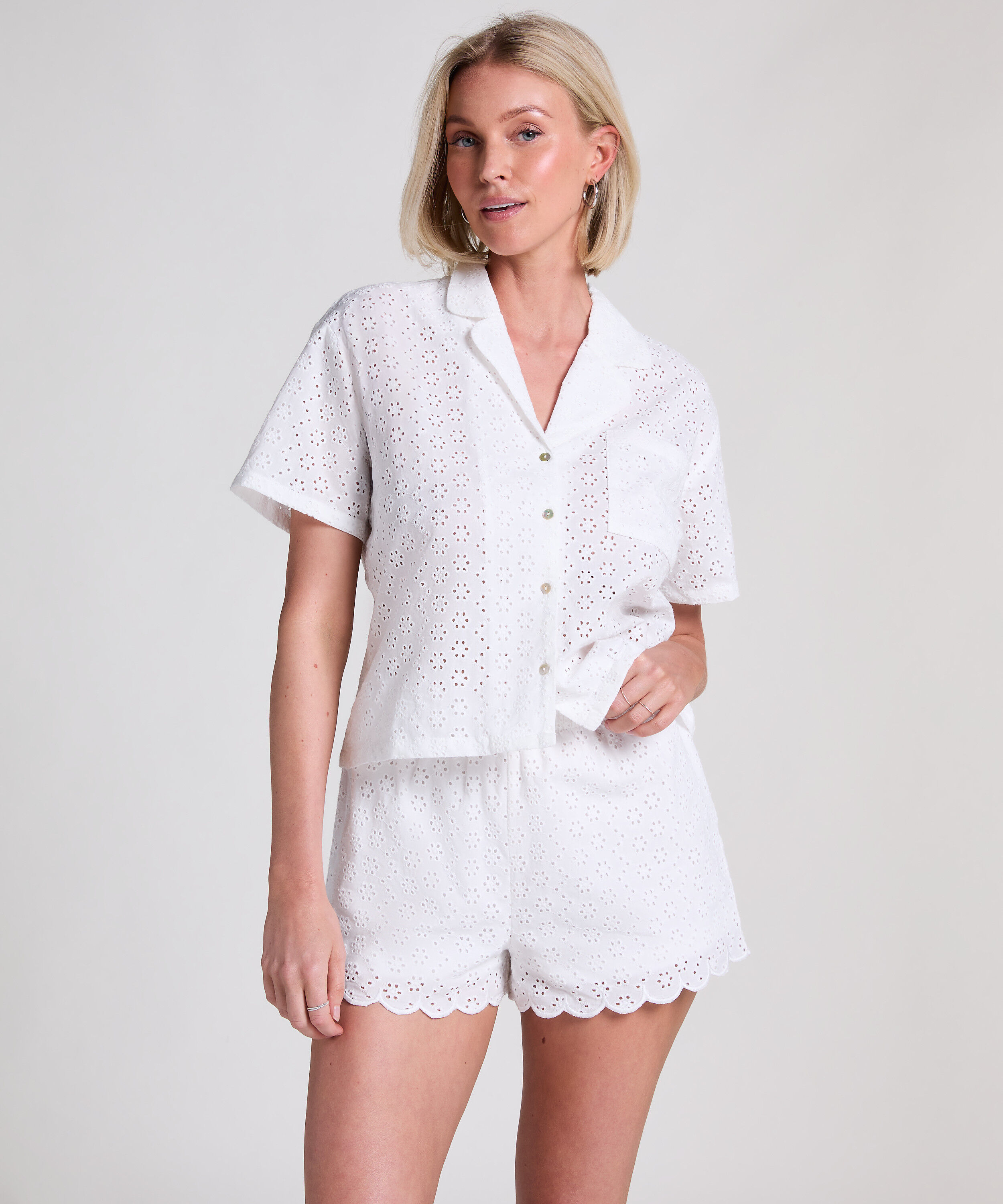 Short Broderie Anglaise, Blanco
