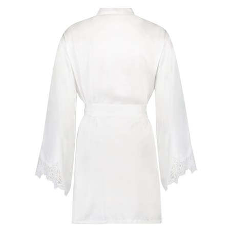 Kimono Lace Satin, Blanco