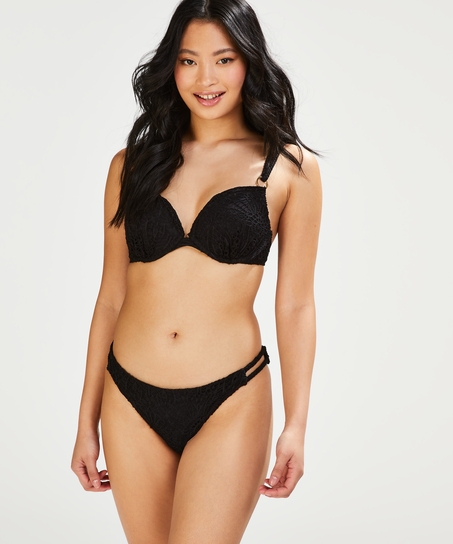 Braguita de bikini brasileña Crochet, Negro