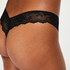 Invisible Tanga Lace Back, Negro