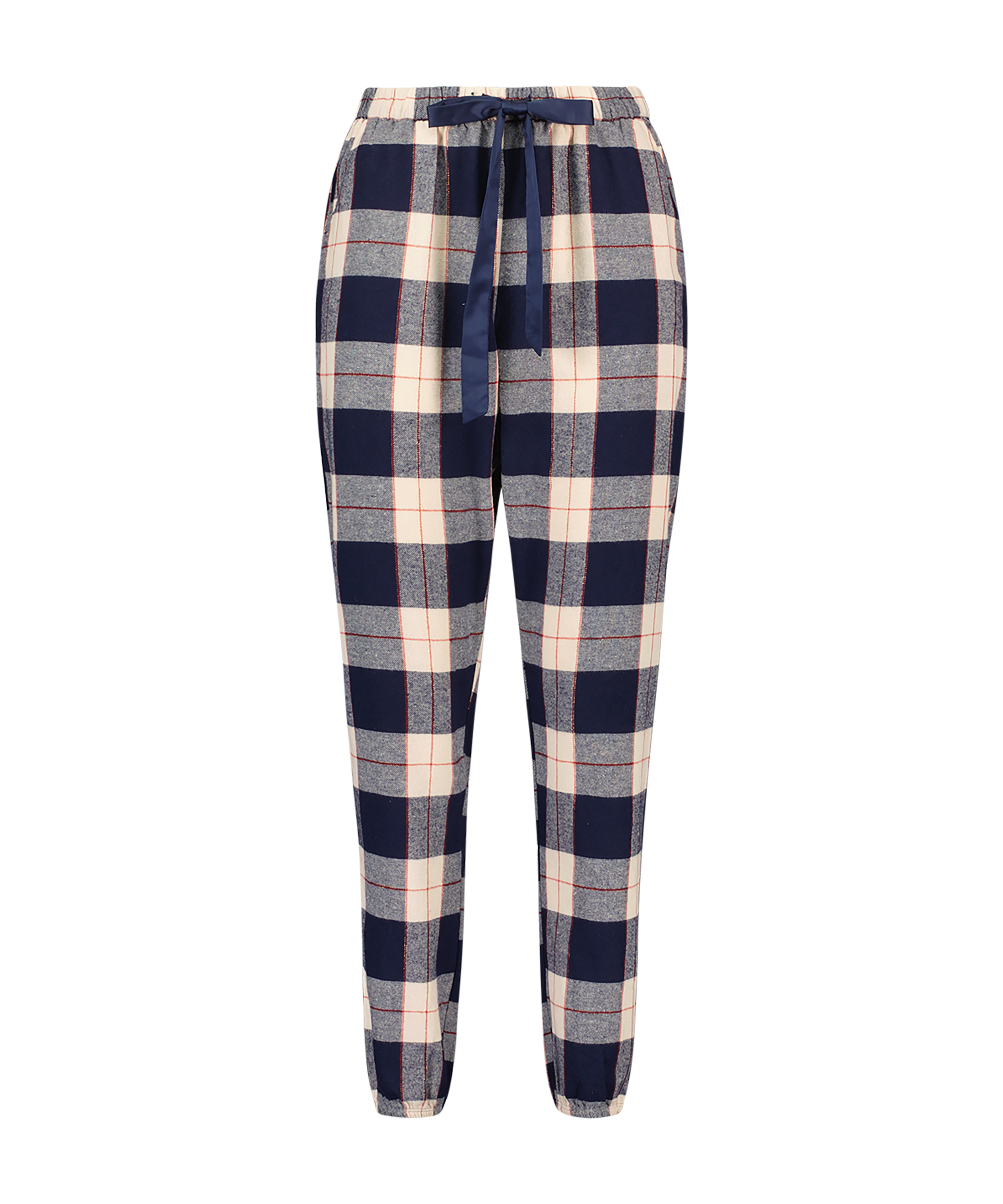 Pantalón de pijama Twill Check Cuff, Azul, main