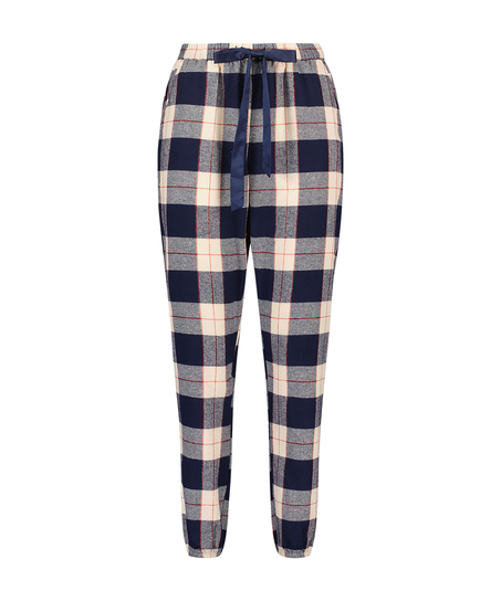 Pantalón de pijama Twill Check Cuff, Azul