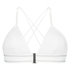 Bralette triangular preformada de algod&oacute;n Casey, Blanco