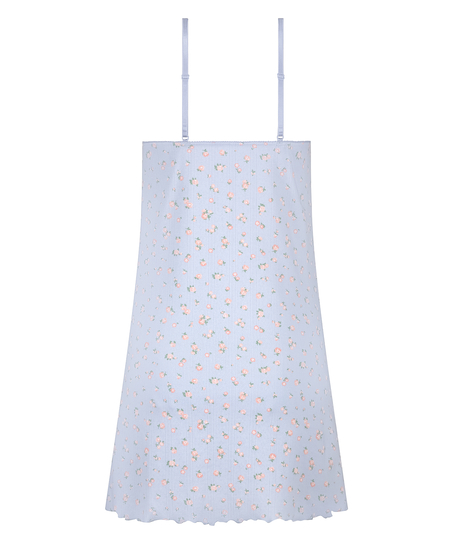 Vestido camisero en pointelle, Azul