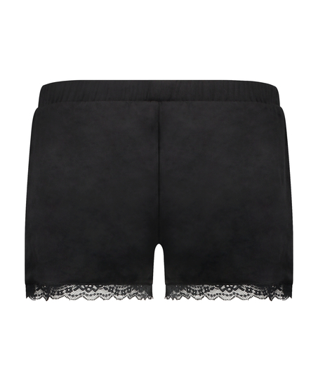 Pantalón corto Velours Lace, Negro