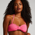 Top de bikini bandeau Crinkle, Rosa
