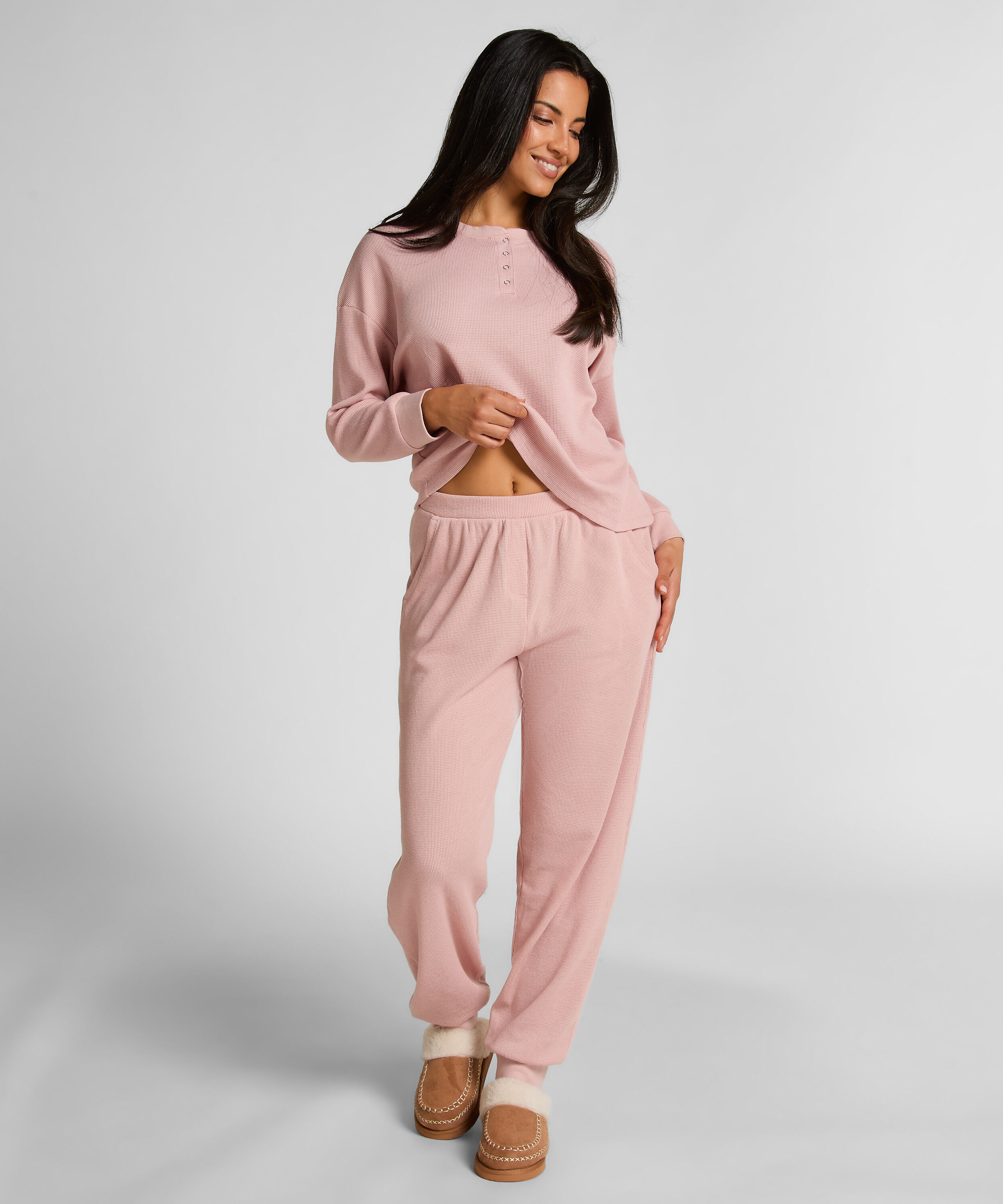 Pantalón de chándal Waffle, Rosa