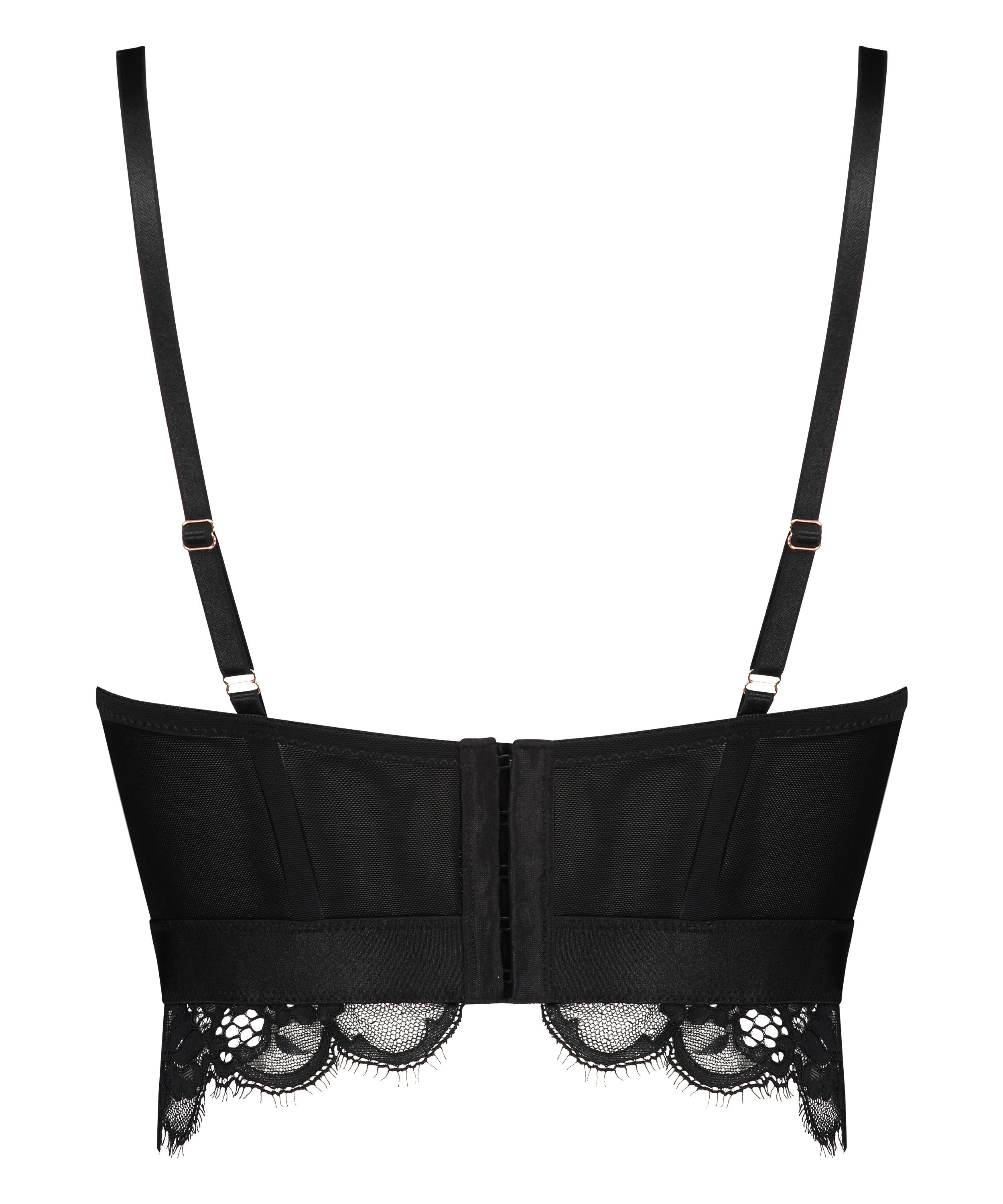 Sujetador de aros preformado de estilo longline Heather, Negro, main