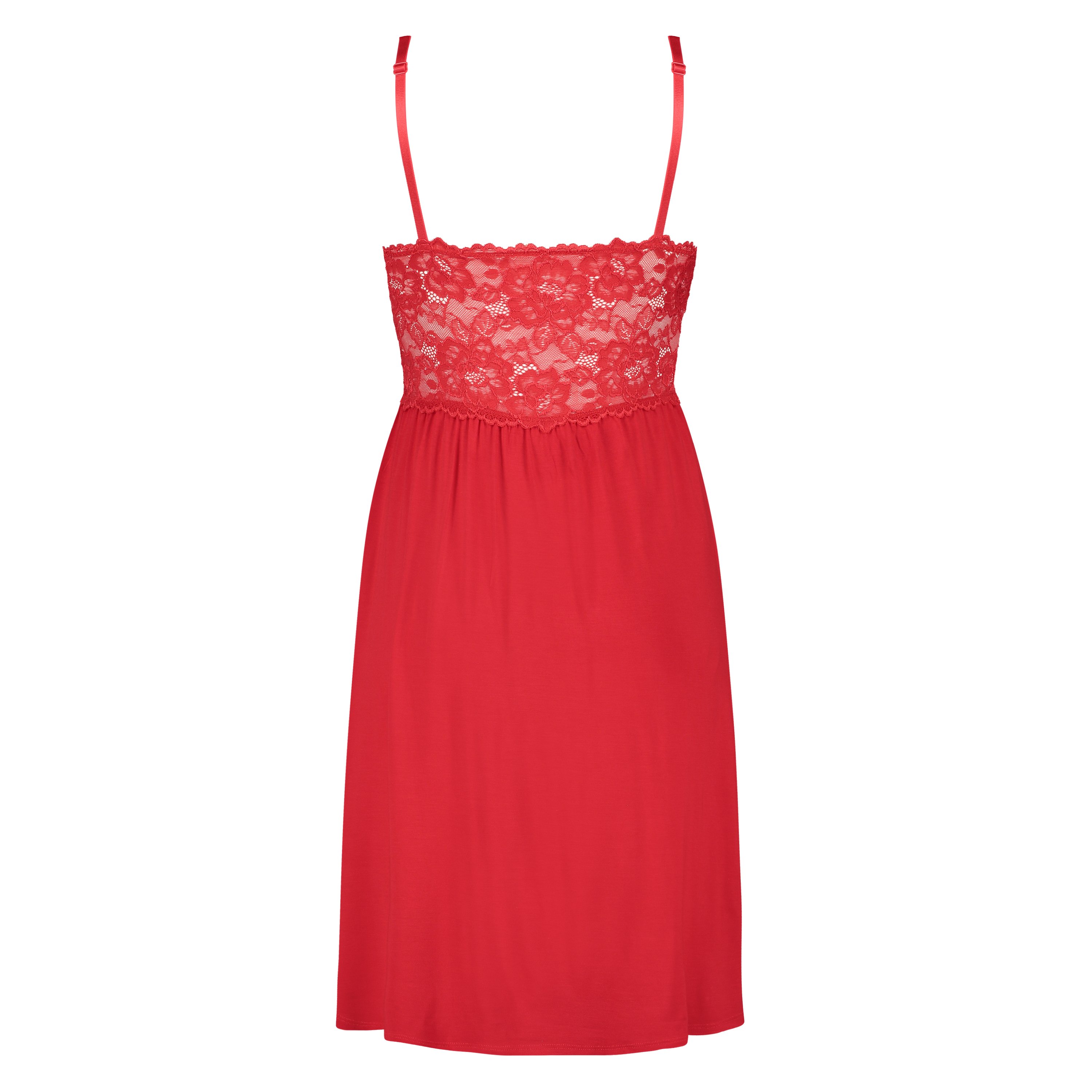 Vestido lencero Nora Lace, Rojo, main