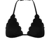 Top de bikini triangular floral Scallop, Negro