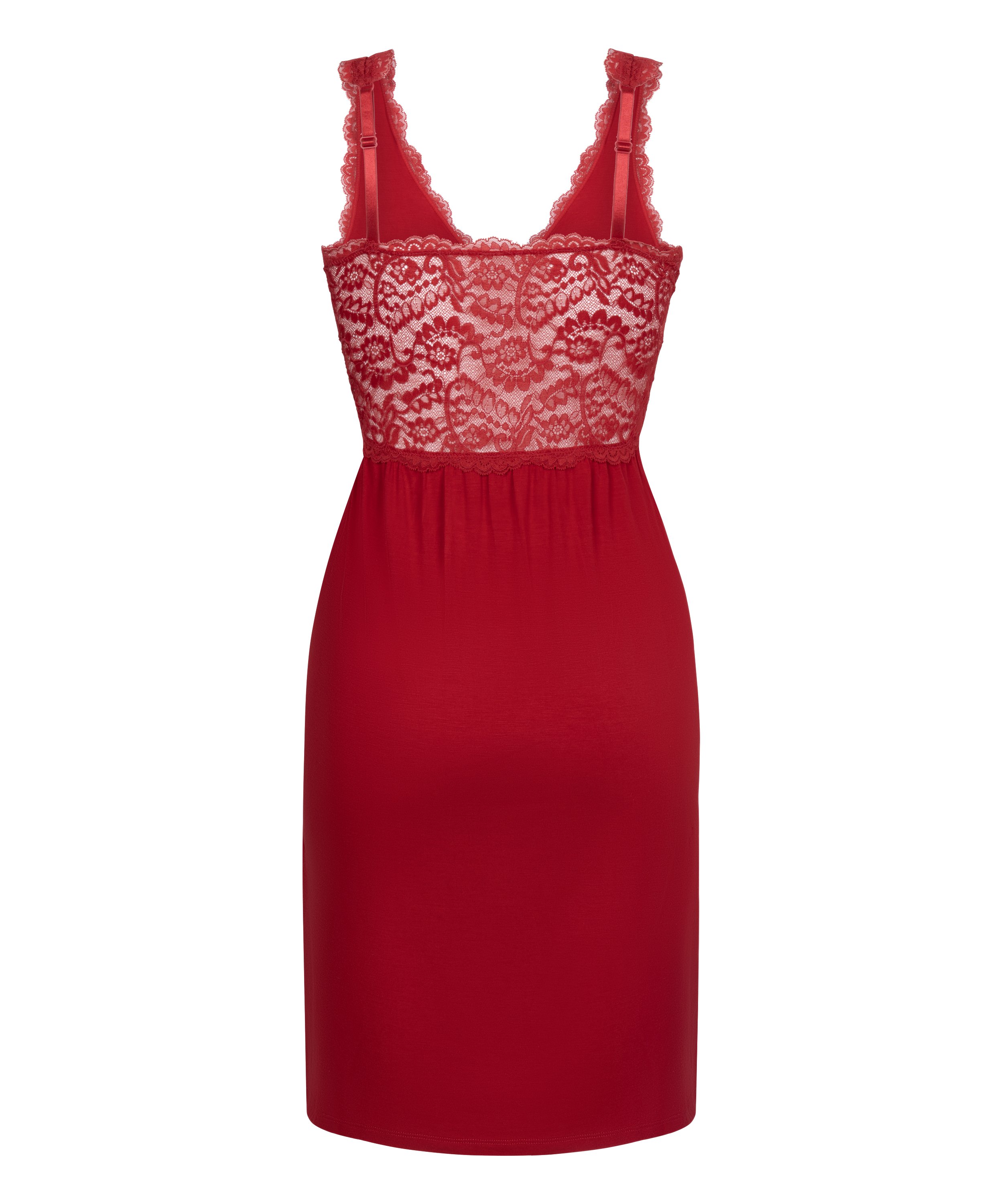 Vestido lencero Nora Lace, Rojo, main