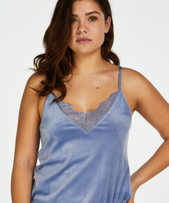 Top Velours Lace, Azul