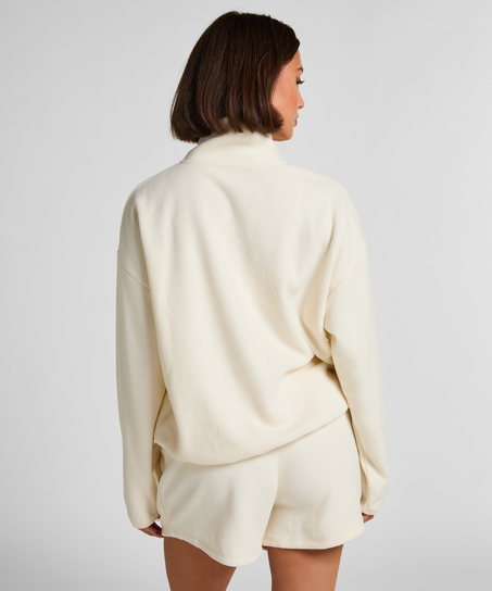 Top deportivo polar de media cremallera, Blanco