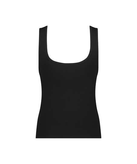 Top de manga larga Waffle, Negro