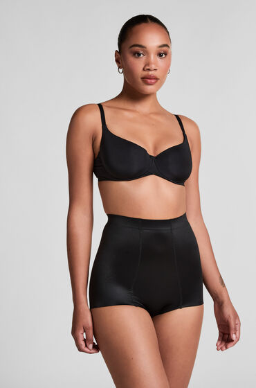 hunkemoller braguita scuba moldeadora de cintura alta negro