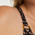 Top de bikini de aros preformado Leopard, Beige