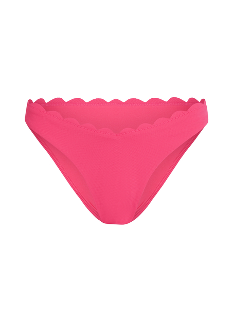 Braguita de Bikini de Corte Alto Scallop, Rosa