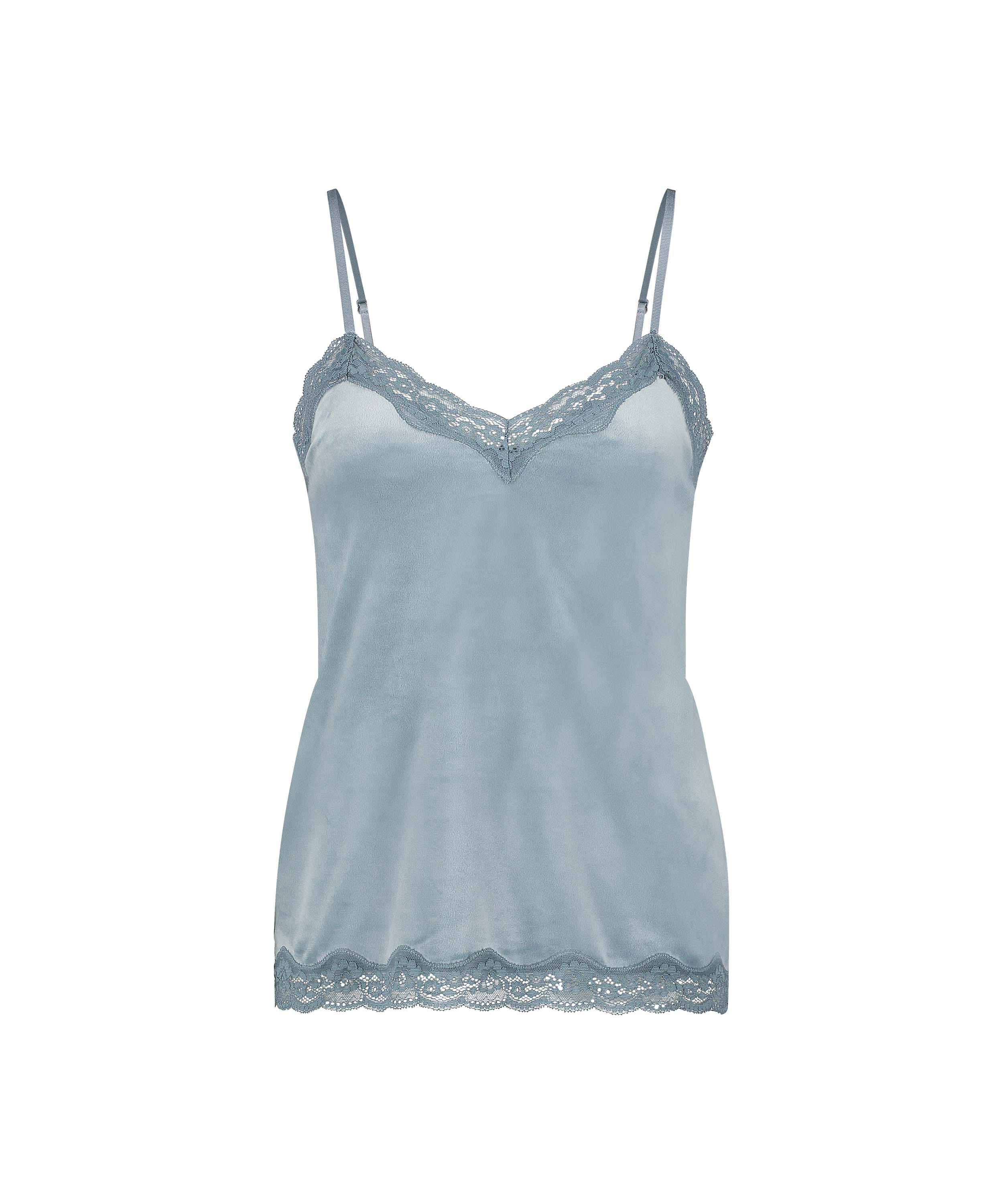 Camiseta top Velours Lace, Azul, main