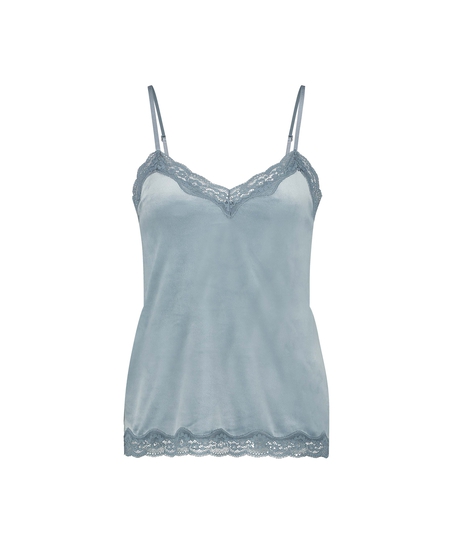 Camiseta top Velours Lace, Azul