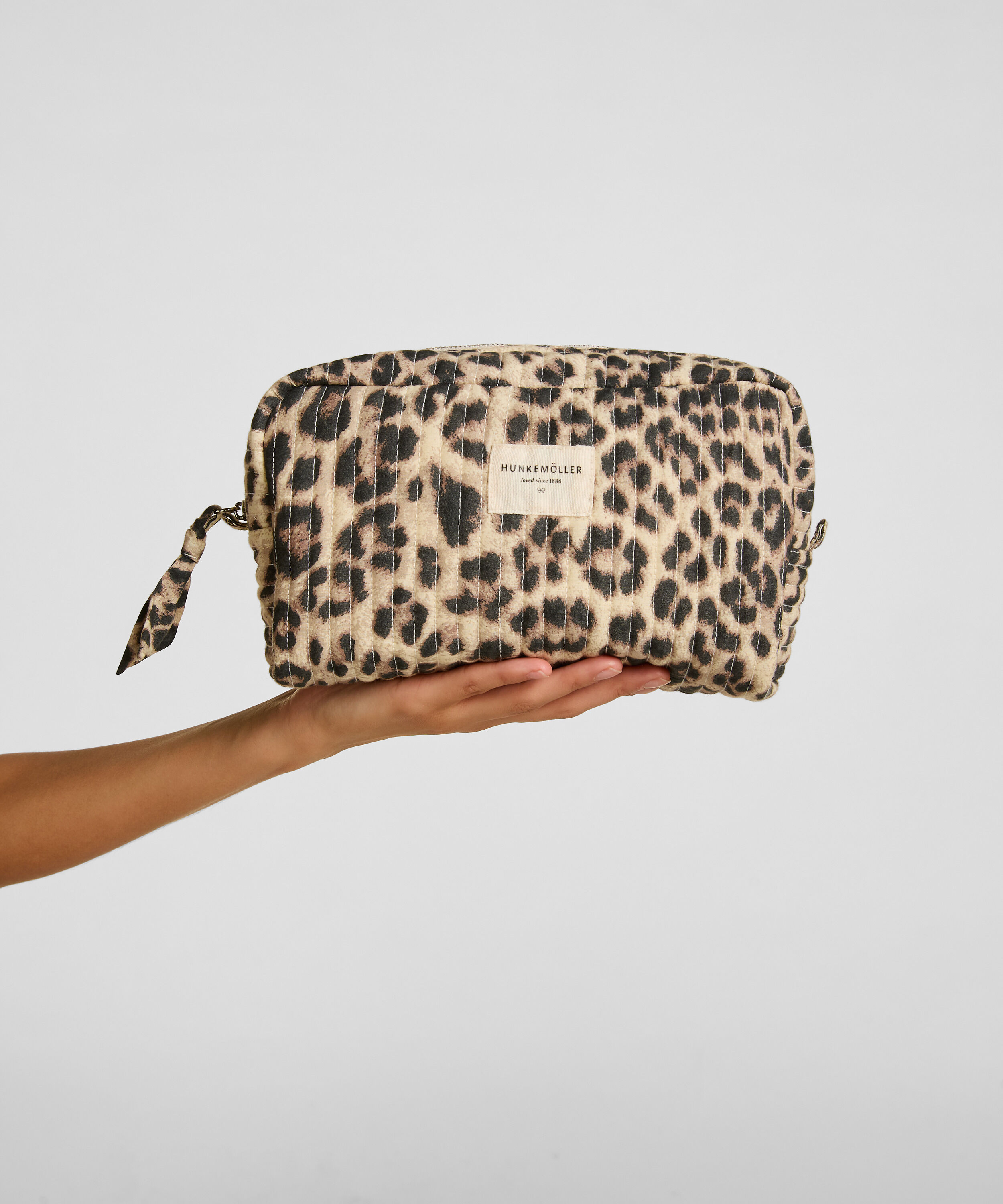 Neceser de Maquillaje Grande Leopardo, Blanco