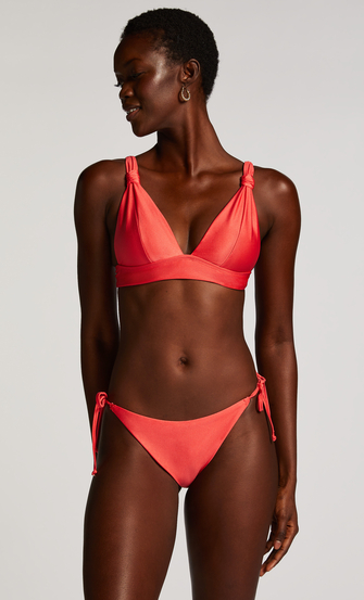 Top de bikini triangular Luxe, Rojo