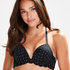 Top de bikini preformado con efecto realce Scallop Copa A - E, Negro