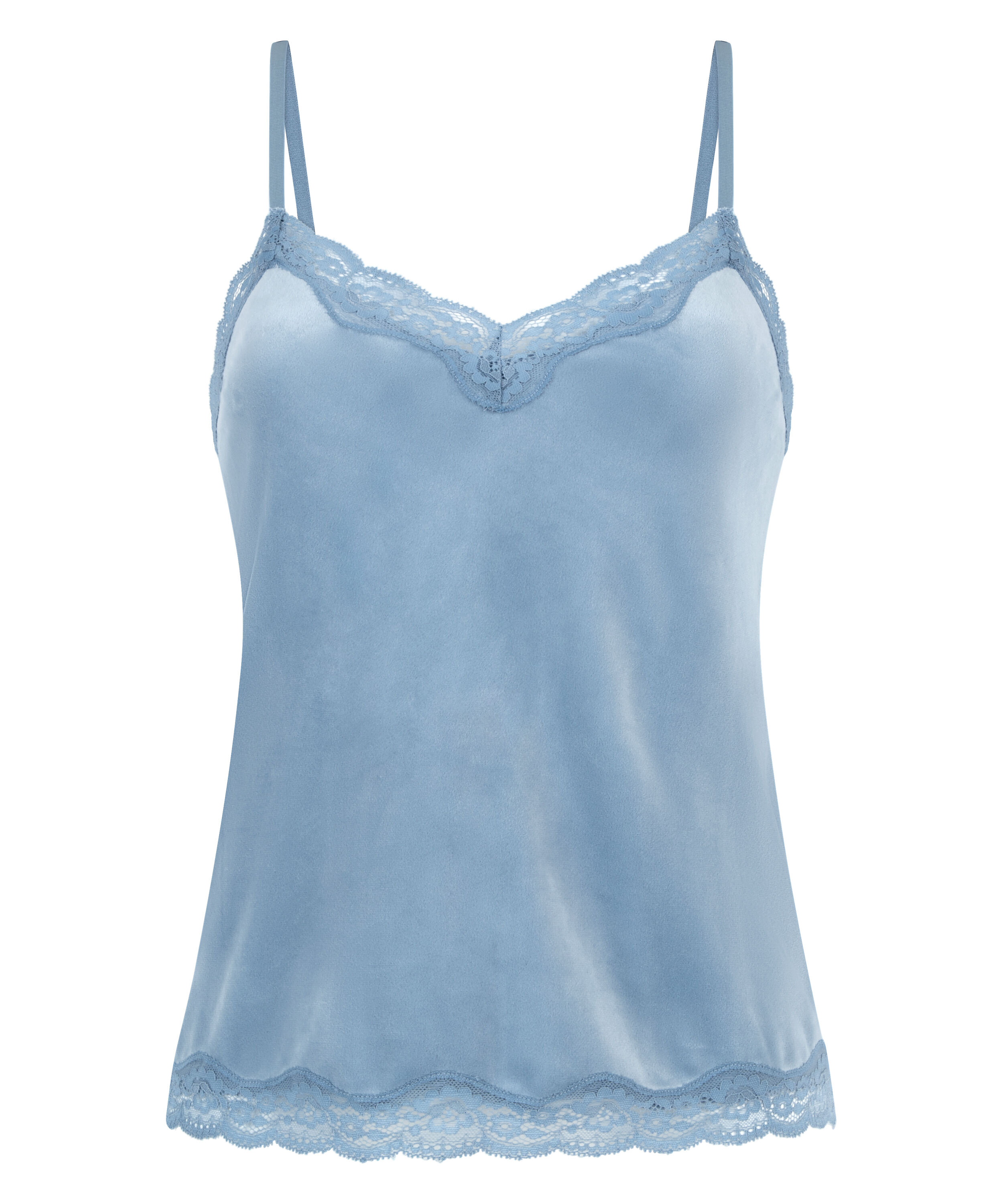 Camiseta top Velours Lace, Azul