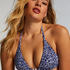 Top de bikini triangular Lobos, Azul