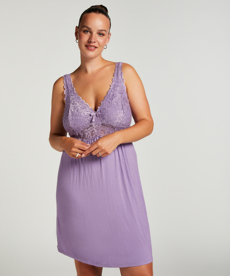 Vestido lencero Nora Lace, Morado