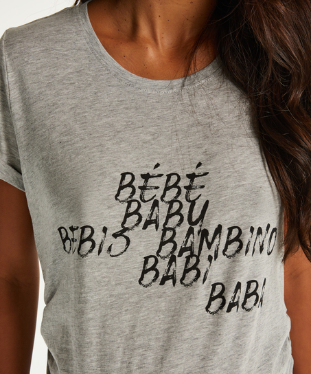 Camisón premamá de manga corta, Gris