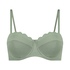 Top de bikini preformado con efecto realce Scallop Copa A - E, Verde