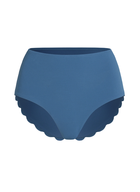 Braguita de bikini de cintura alta Scallop Rio, Azul