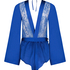 Satin Playsuit Rylie, Azul