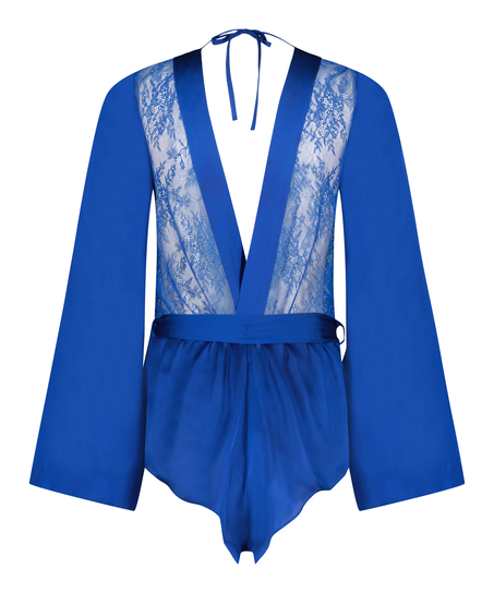 Satin Playsuit Rylie, Azul