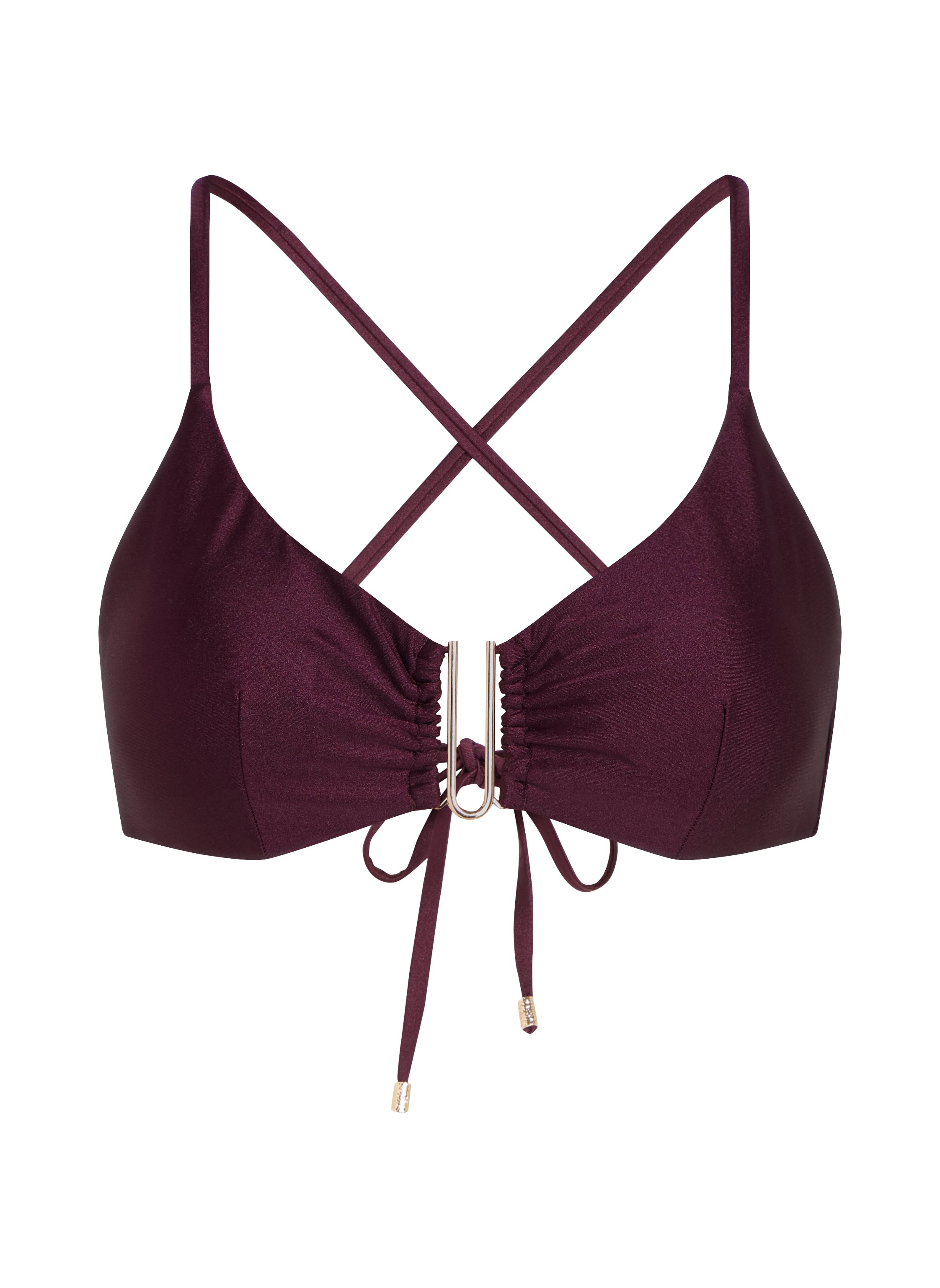 Crop top de bikini Costa, Morado, main