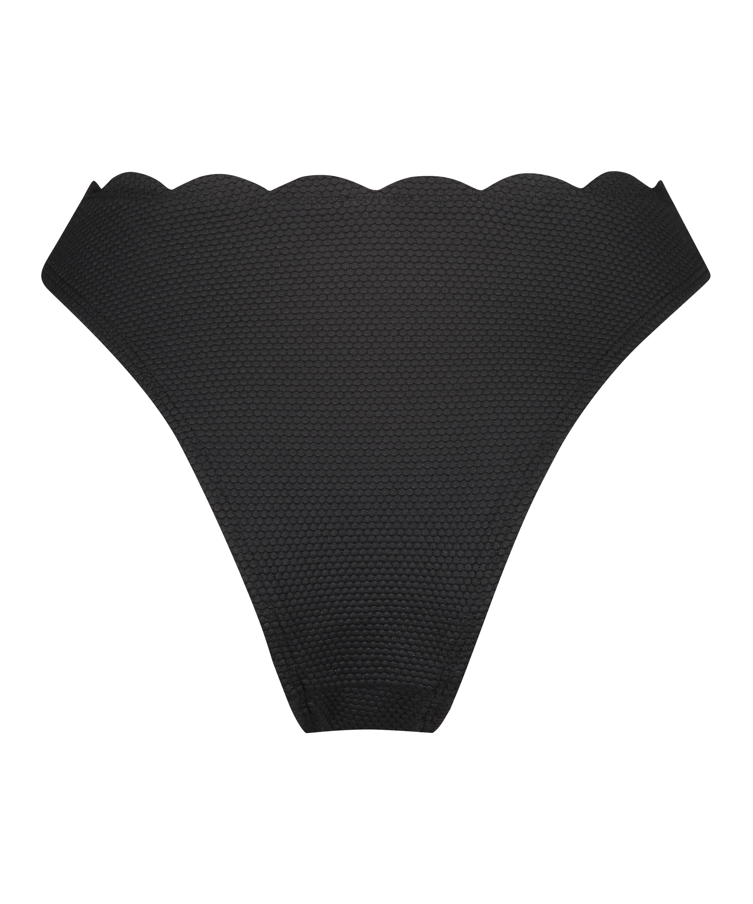 Braguita de Bikini de Corte Alto Scallop, Negro, main