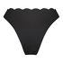 Braguita de Bikini de Corte Alto Scallop, Negro